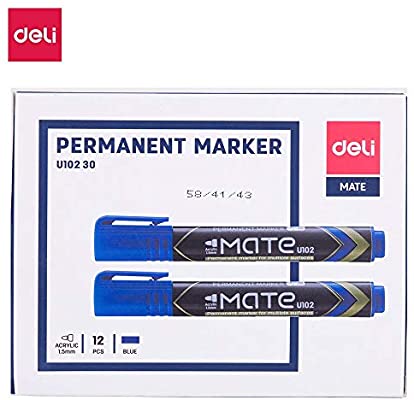 Deli Permanent Marker Bullet 1.5mm Blue - (EU10230) - Al Masam Stationery LLC