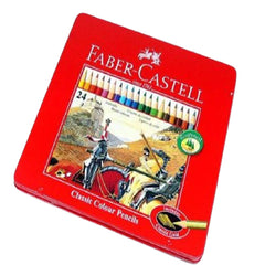 FABER-CASTELL Metal Tin 24 Color Classic Line-(115825) - Al Masam Stationery LLC