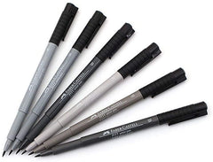 FABER-CASTELL PITT Artist Drawing Ink Pen Shades Of Grey