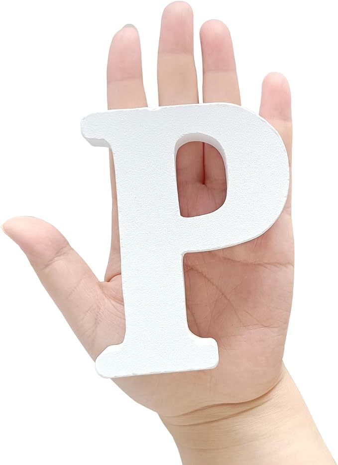 White Wooden Letter P for Crafts & DIY Decoration