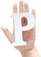 White Wooden Letter P for Crafts & DIY Decoration