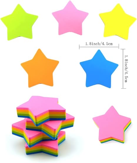 Star Sticky Note Pad – Assorted Colours for Notes and Reminders