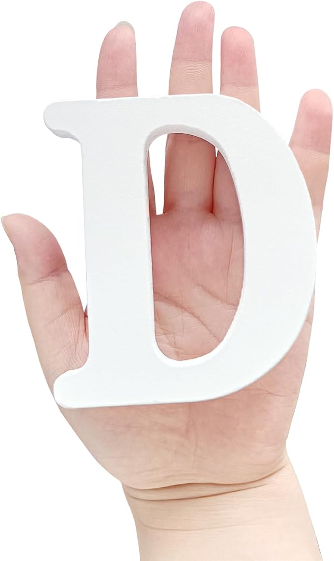 White Wooden Letter D for Crafts & DIY Decoration