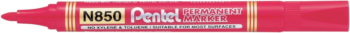 Pentel N850 Permanent Marker Bullet Tip - Red - Al Masam Stationery LLC Main image