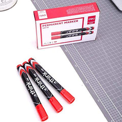 Deli Permanent Marker Chisel 1.5-5mm Red - (EU10140) - Al Masam Stationery LLC