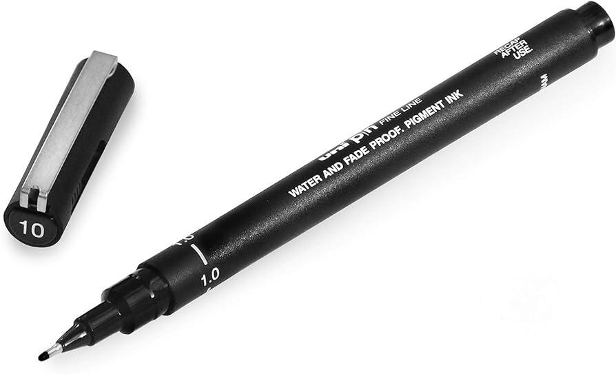Mitsubishi Mitsubishi Uni Pin Chisel Tip 1.0mm Black - Al Masam Stationery LLC Main image