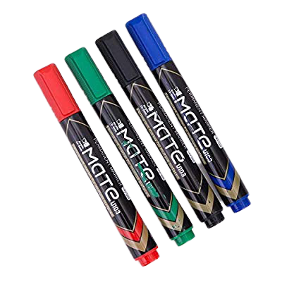 Deli Permanent Marker Chisel 1.5-5mm Black Blue Red Green - Al Masam Stationery LLC