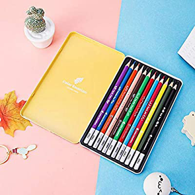 Deli Colored Pencil Smooth Rich Tin Box 12C - Al Masam Stationery LLC