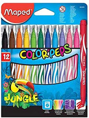 Maped Color Peps FeltTip Jungle 12 Color set - Al Masam Stationery LLC