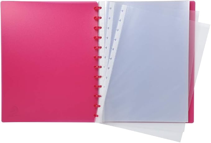 Atlas Easy Zip Inner Ring A4 transparent orange document storage accessory with zip closure for organizing papers.