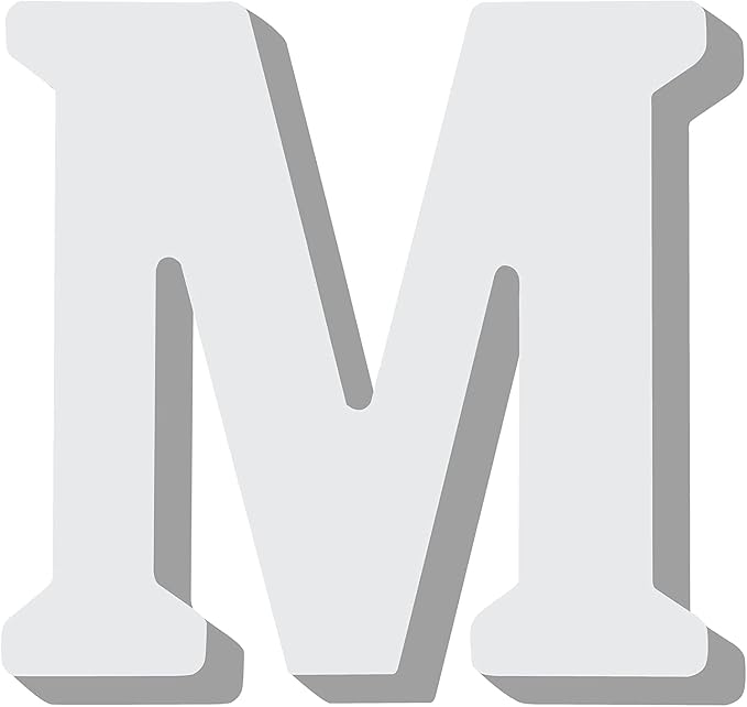 White Wooden Letter M for Crafts & DIY Decoration