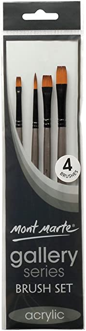 Mont Marte Gallery Series Brush Set Acrylic - (4 Pcs) - (BMHS0010) - Al Masam Stationery LLC Main image