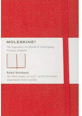 Moleskine Ruled Notebook Pocket Size Red Hard Cover - Al Masam Stationery LLC