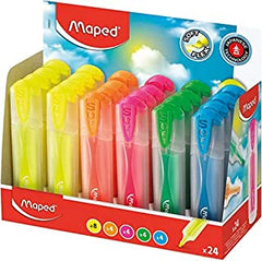 Maped Highlighter FluoPeps Pastel Display of 24Pcs - Al Masam Stationery LLC