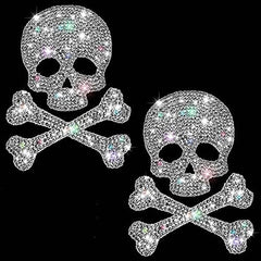 RHINESTONE SML SKULL WITH BOW