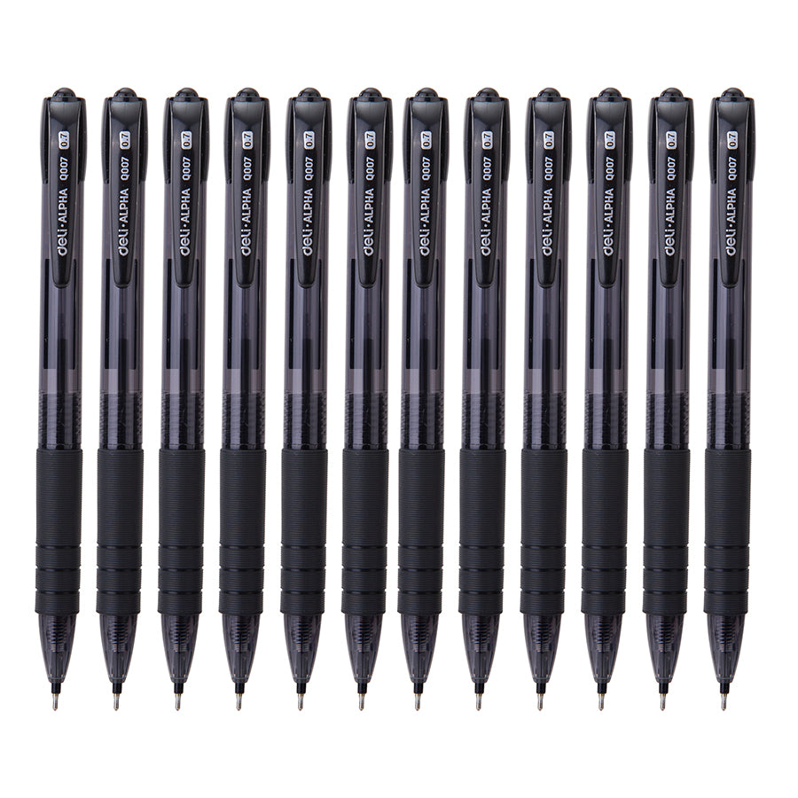 Deli Retractable Smooth Ballpoint Pen 0.7mm Black - Al Masam Stationery LLC