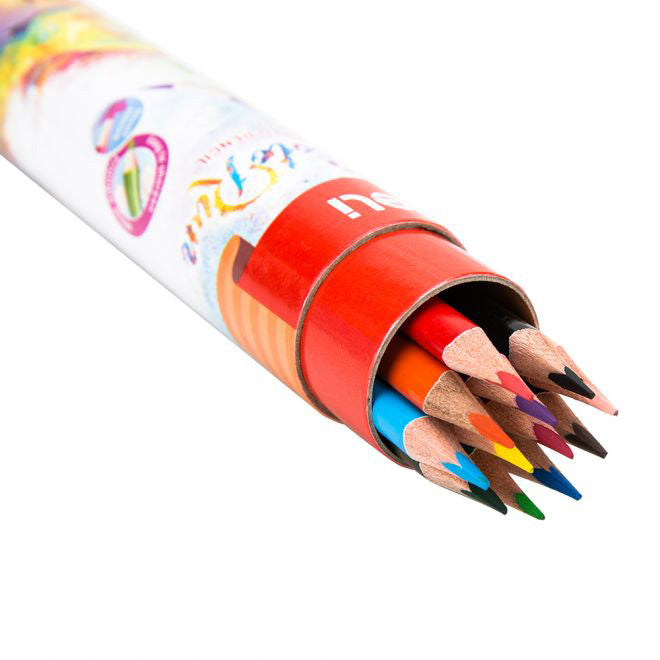 Deli Colored Pencil Paper Tube 12C - Al Masam Stationery LLC