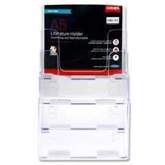 This four tier literature holder, part of our Concept line, is perfect for organizing and displaying various materials. With easy assembly and a modern design, it is ideal for offices, waiting rooms, and other professional environments. Keep your literature organized and within reach with the Concept Literature Holder.