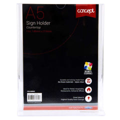 CONCEPT A5 COUNTER TOP COLUMNED SIGN HOLDER