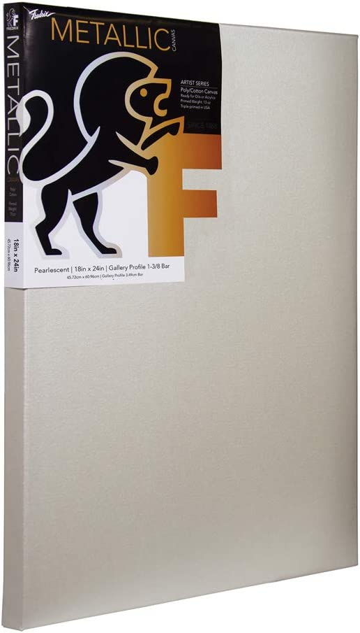 Fredrix TARA Pearlescent Stretched Canvas Gal Wrap 1-3/8"Bar (18x24)"or(45.72 x 60.96)cm - Al Masam Stationery LLC