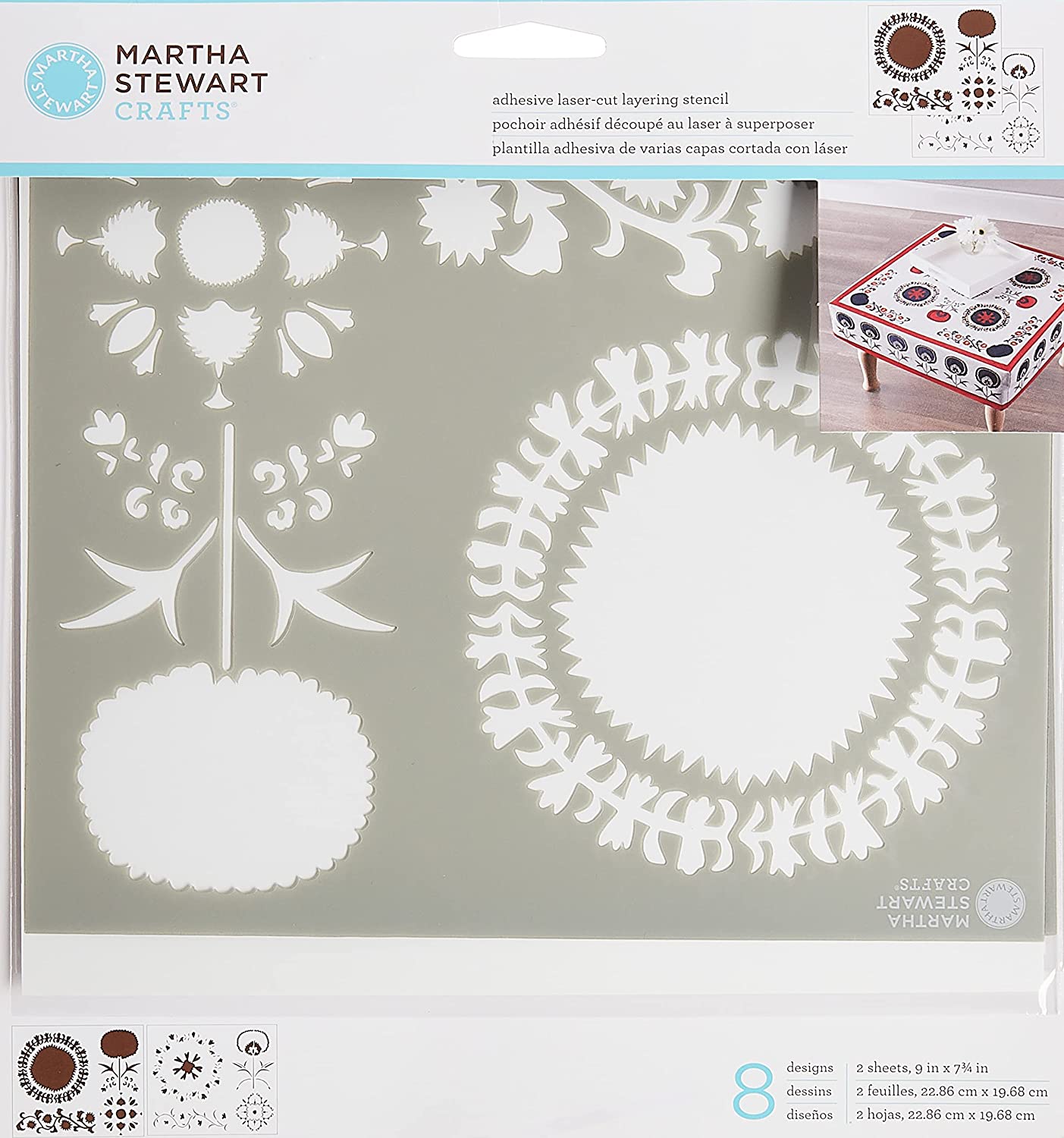 Martha Stewart Adhesive Stencils 2 Sheets Modern Suzanni - MSP 17634 - Al Masam Stationery LLC Main image