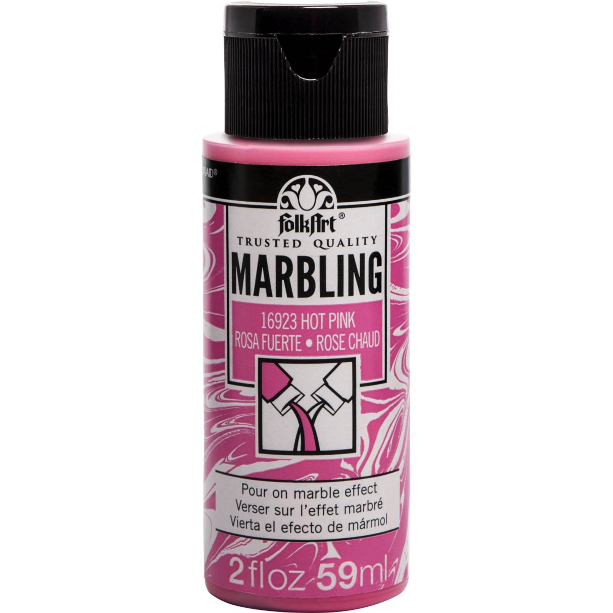 Folkart Marbling Paint Water-Based Hot Pink Color 59Ml - MSP 16923 - Al Masam Stationery LLC Main image