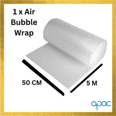 Apac Jumbo Packaging Kit With 1 x Bubble Wrap, 2 x Carton Boxes, 2 x Packaging Tape Clear, 1 x Tape Dispenser