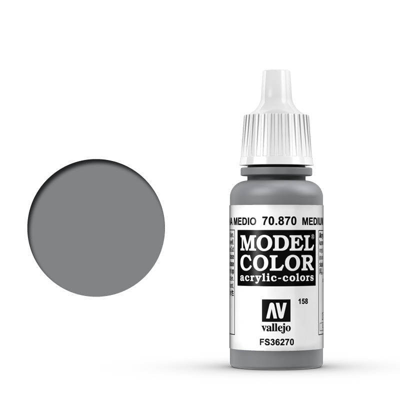 Vallejo 158:MODELCOLOR 870-17ML. MEDIUM SEA GREY - Al Masam Stationery LLC