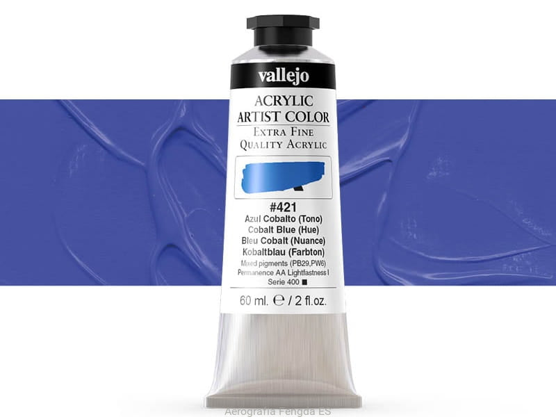 VALLEJO ACRYLIC ARTIST 421: 60 ML. COBALT BLUE (HUE) - Al Masam Stationery LLC