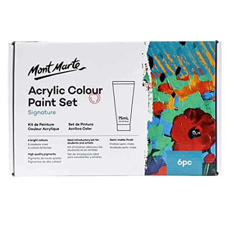 Mont Marte Acrylic Colour Paint Set 6pc x 75ml - Al Masam Stationery LLC