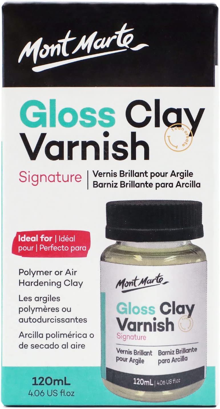 Mont Marte Gloss Clay Varnish 120ml for Air-Dry Clay, Sealing & Craft Protection