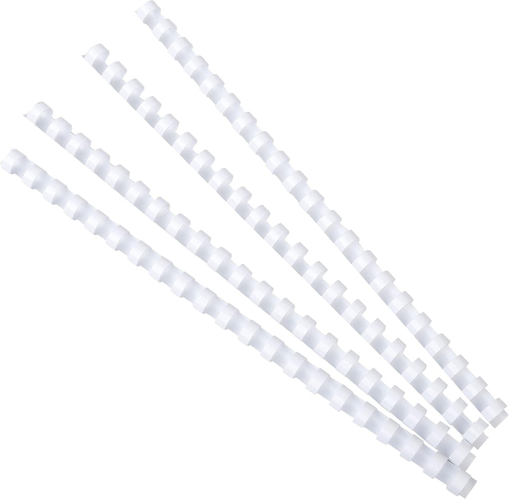 Atlas A4 Binding Comb Spine in white, 16mm, for binding documents with durable plastic comb spine and secure closure.