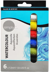 Daler Rowney Simply Watercolour 6x12ml Set,One Size,Multi-Colour