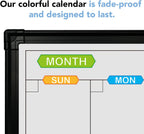 Cork Board and Dry Erase Monthly Planner for Home and Office