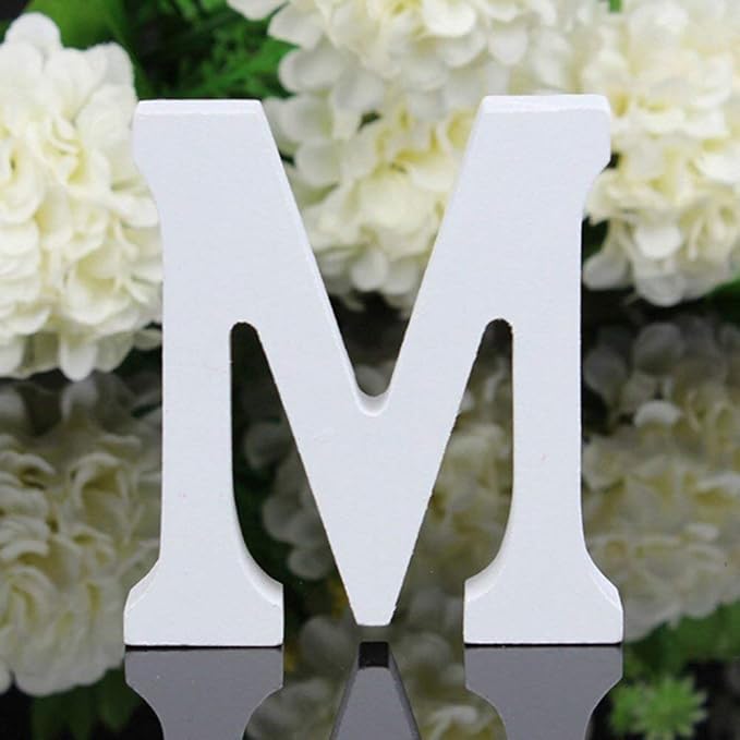 White Wooden Letter M for Crafts & DIY Decoration