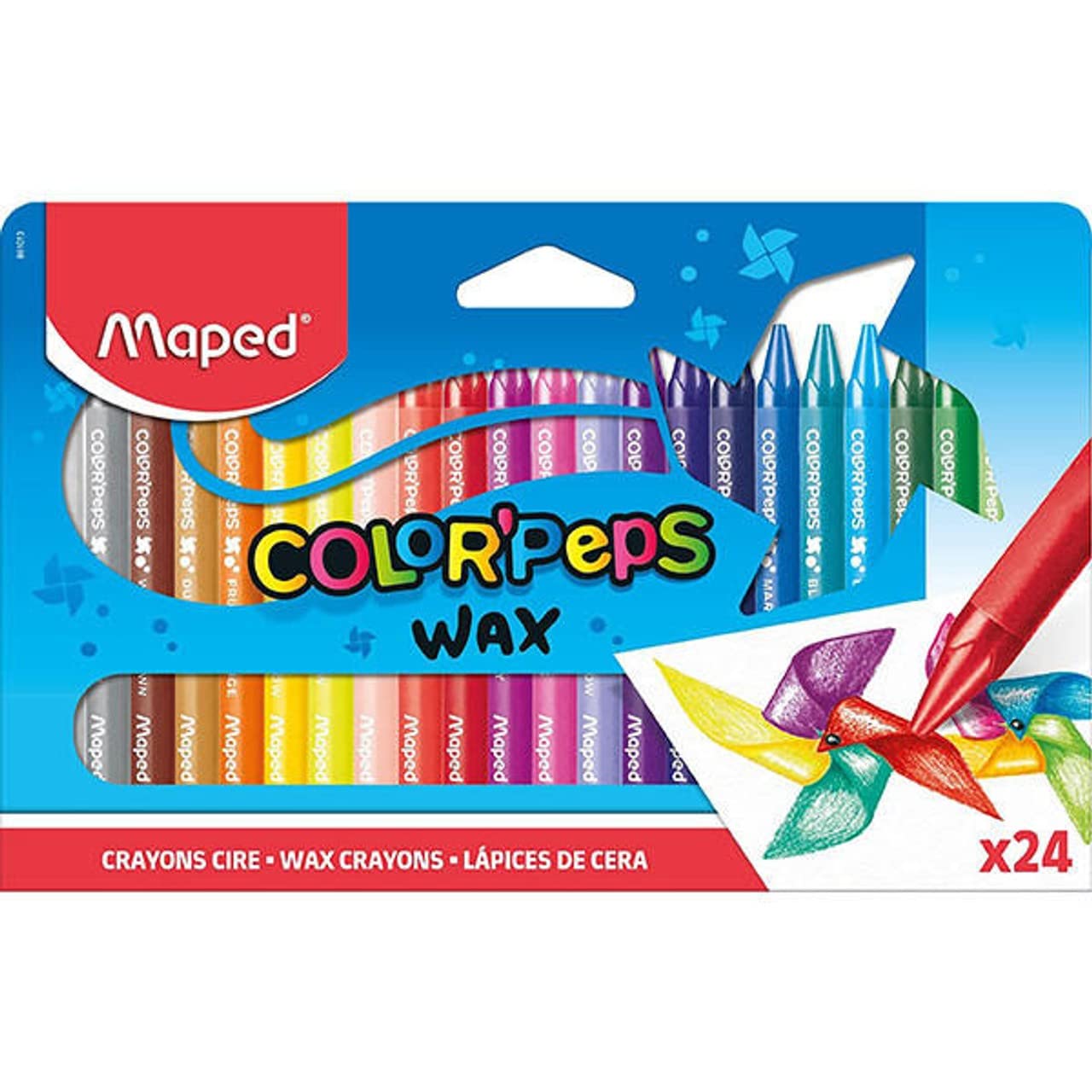 Maped Color Peps Wax Crayons Pack 24 Colors - Al Masam Stationery LLC Main image