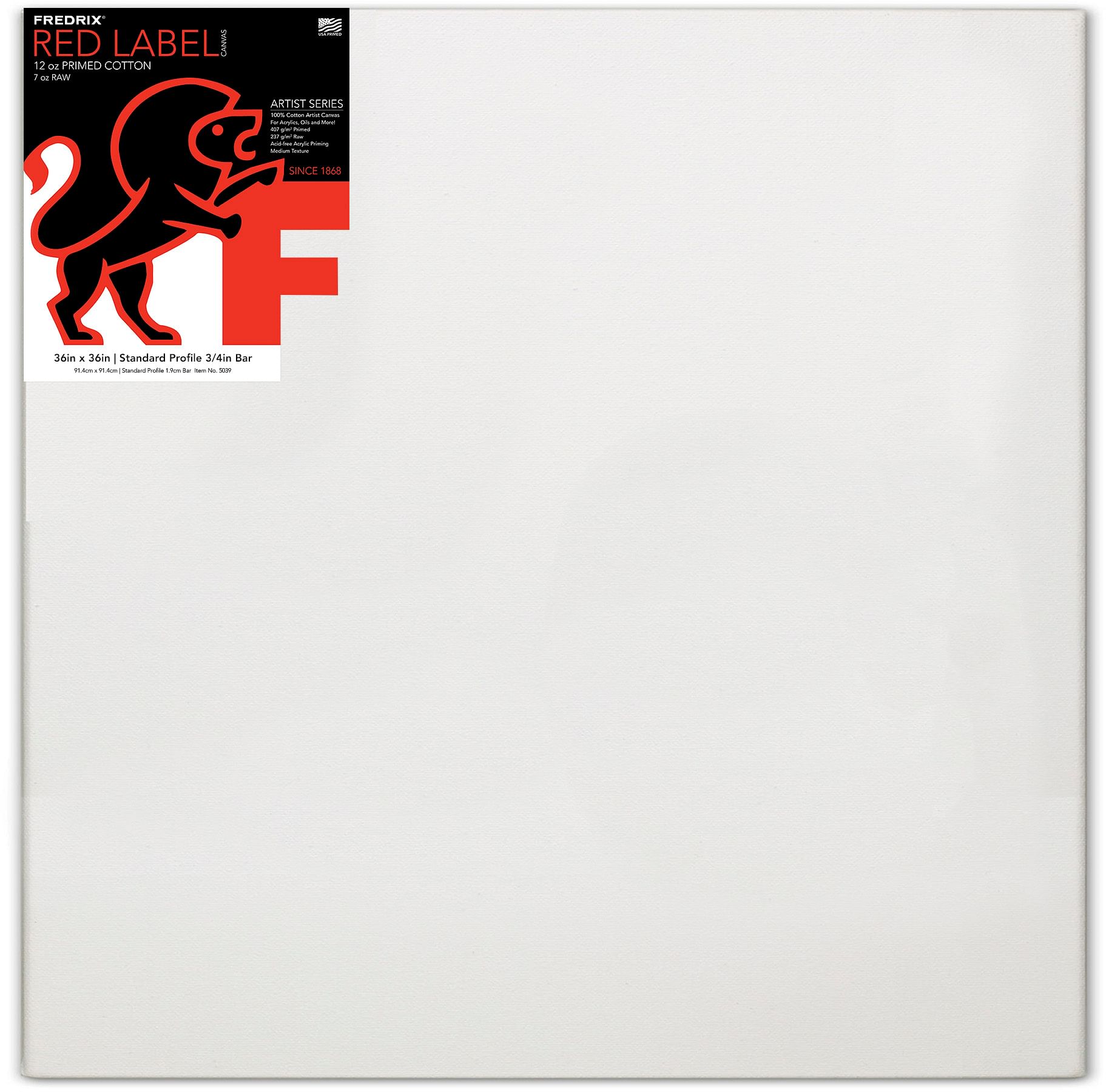 Fredrix TARA Stretched Canvas Gal Wrap 1-3/8"Bar (36 x 36)"or (91.44 x 91.44)cm - Al Masam Stationery LLC Main image