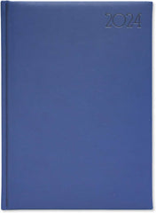 FIS Executive Diary 2024 (English) 1 Side Padded with Gilding, Blue