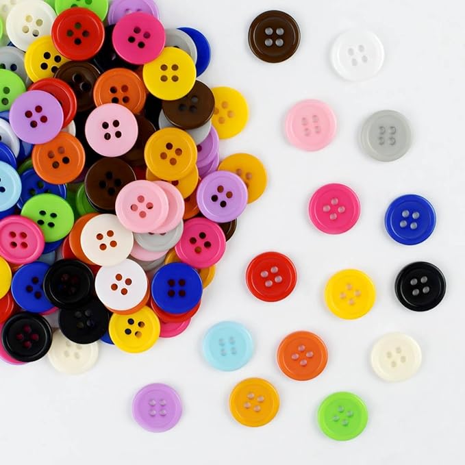 Assorted Colour Buttons for Crafts, Sewing and DIY Projects