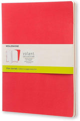 Moleskine Volant Plain Extra Large Notebook Set of 2 Scarlet Red - Al Masam Stationery LLC