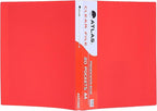 Red Atlas L Shape Folder for A4 documents, 120m capacity, sturdy plastic file organizer with secure latch.