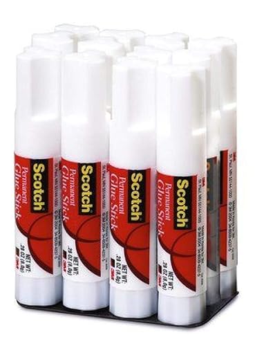Scotch® Permanent White Glue Stick 6040-12D – 40 g, 12-Stick Display