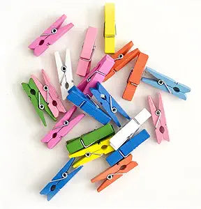 Wooden Clips Assorted Colours for Crafts & Decoration Secondary image