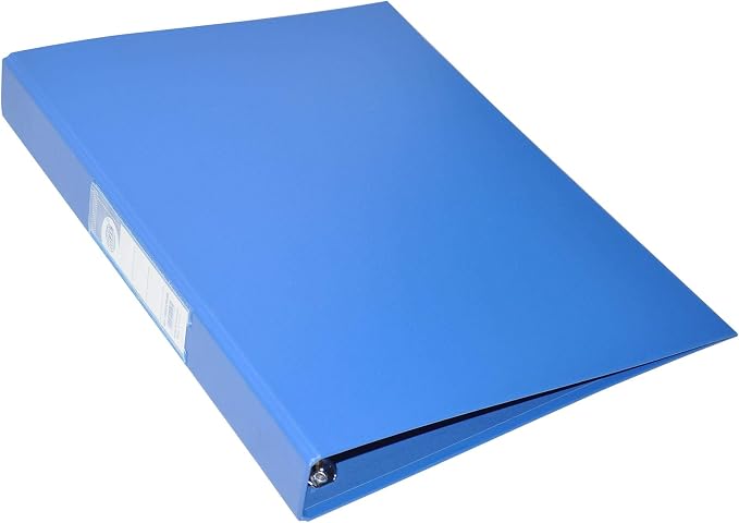 Blue Atlas Elite 2 D-Ring Binder with 25mm capacity, used for organizing and filing documents.
