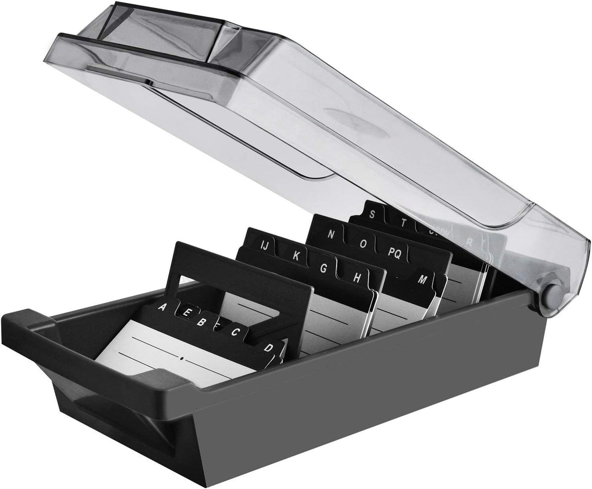 Atlas 500 Card Capacity File Case Black | Card Organizer