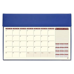 FIS Year Planner 2024 (English/French) Italian PU with Desk Blotter, Blue