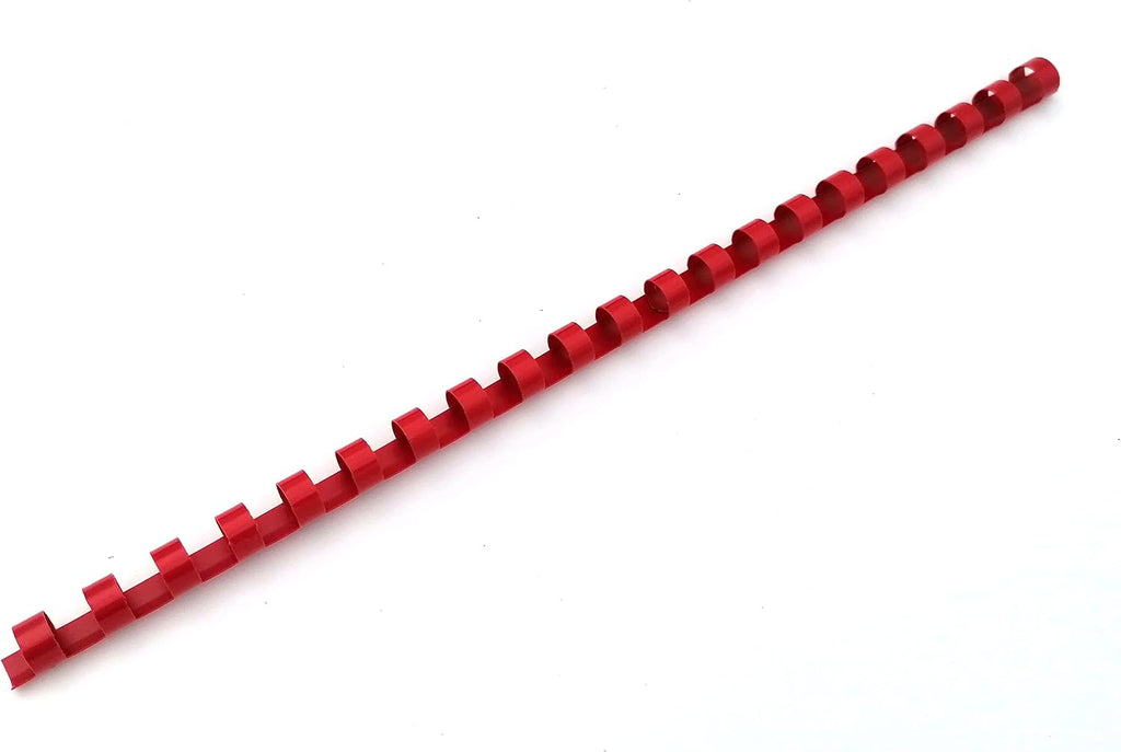 Red Atlas A4 binding comb spine with 16mm diameter for secure binding of documents and presentations.