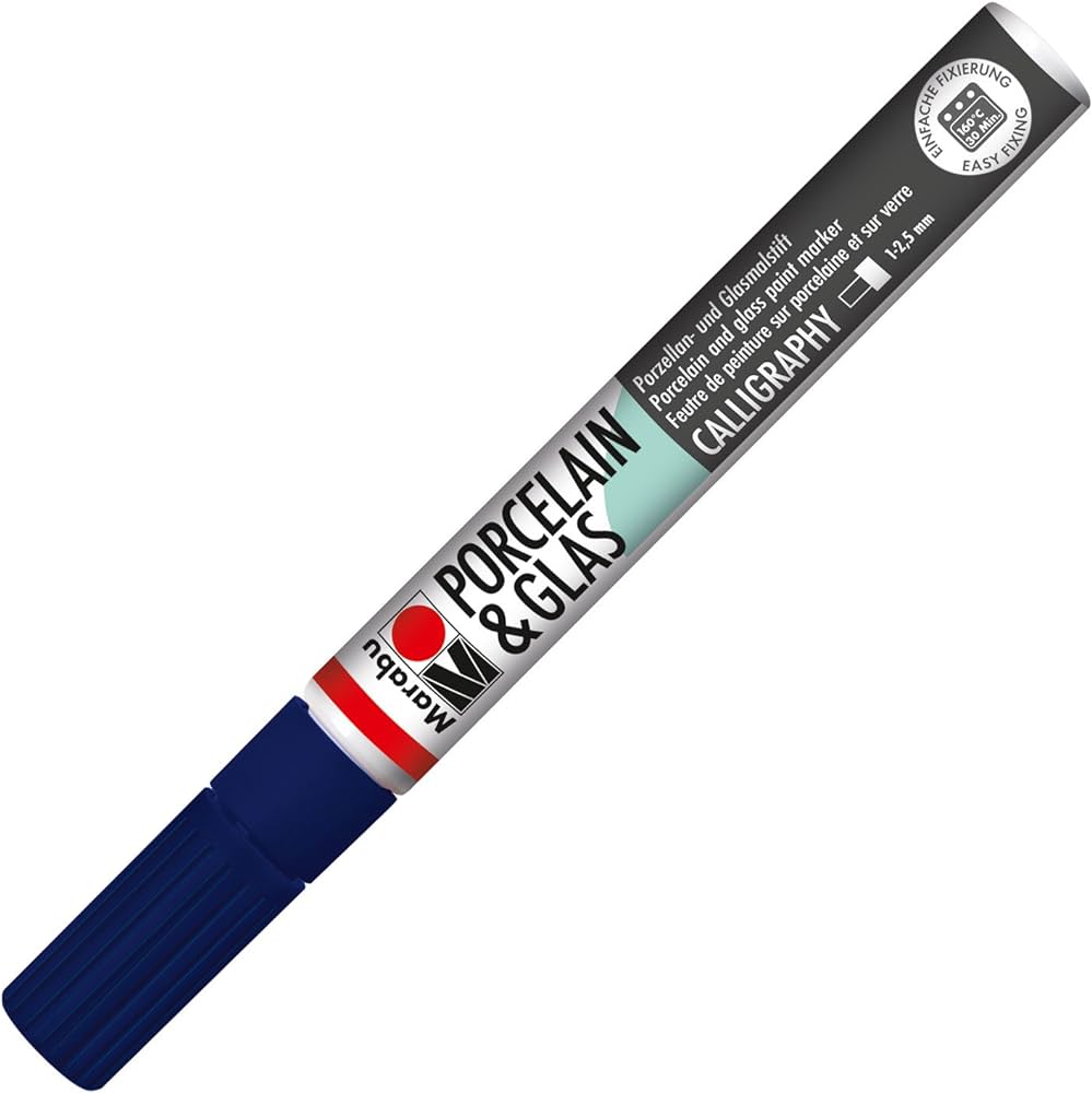 Marabu Porcelain & Glas Painter, 293 Night Blue,1 - 2.5 Mm - Al Masam Stationery LLC