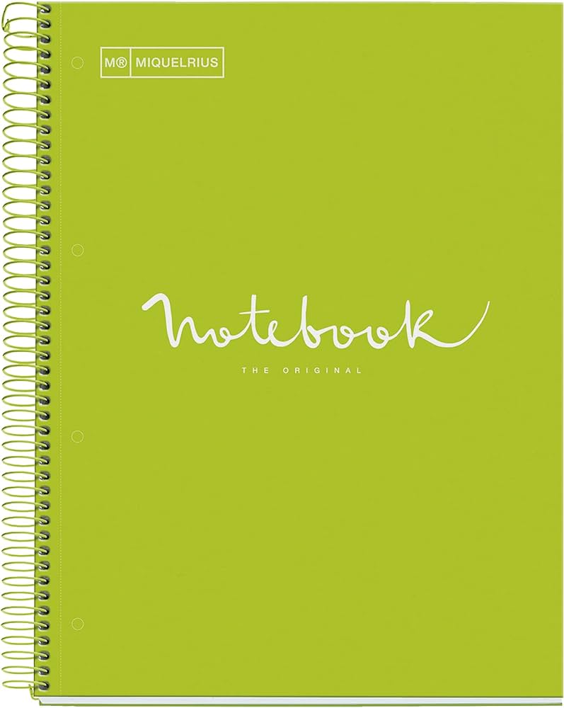Miquelrius Notebook 5 Subject A4 90g Emotions Lime - Al Masam Stationery LLC