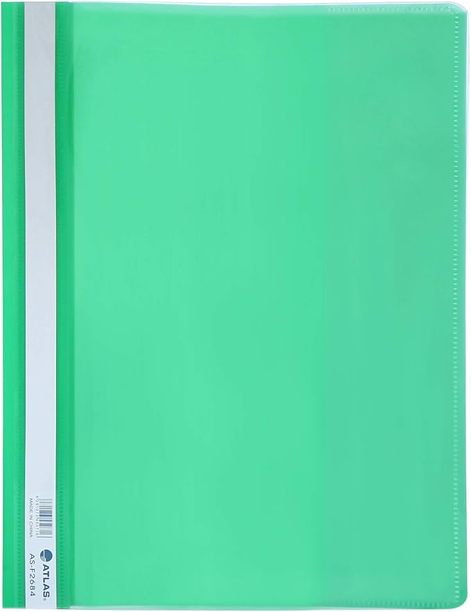 Atlas Clear Folder PP A4 Green | Document File Folder